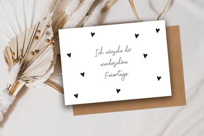 Moderne Grußkarte zu Weihnachten mit Umschlag Moderne Grußkarte zu Weihnachten mit Umschlag