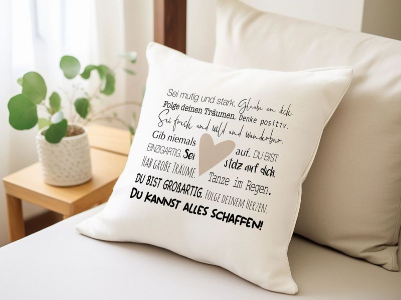Kissen mit vielen lieben Wünschen