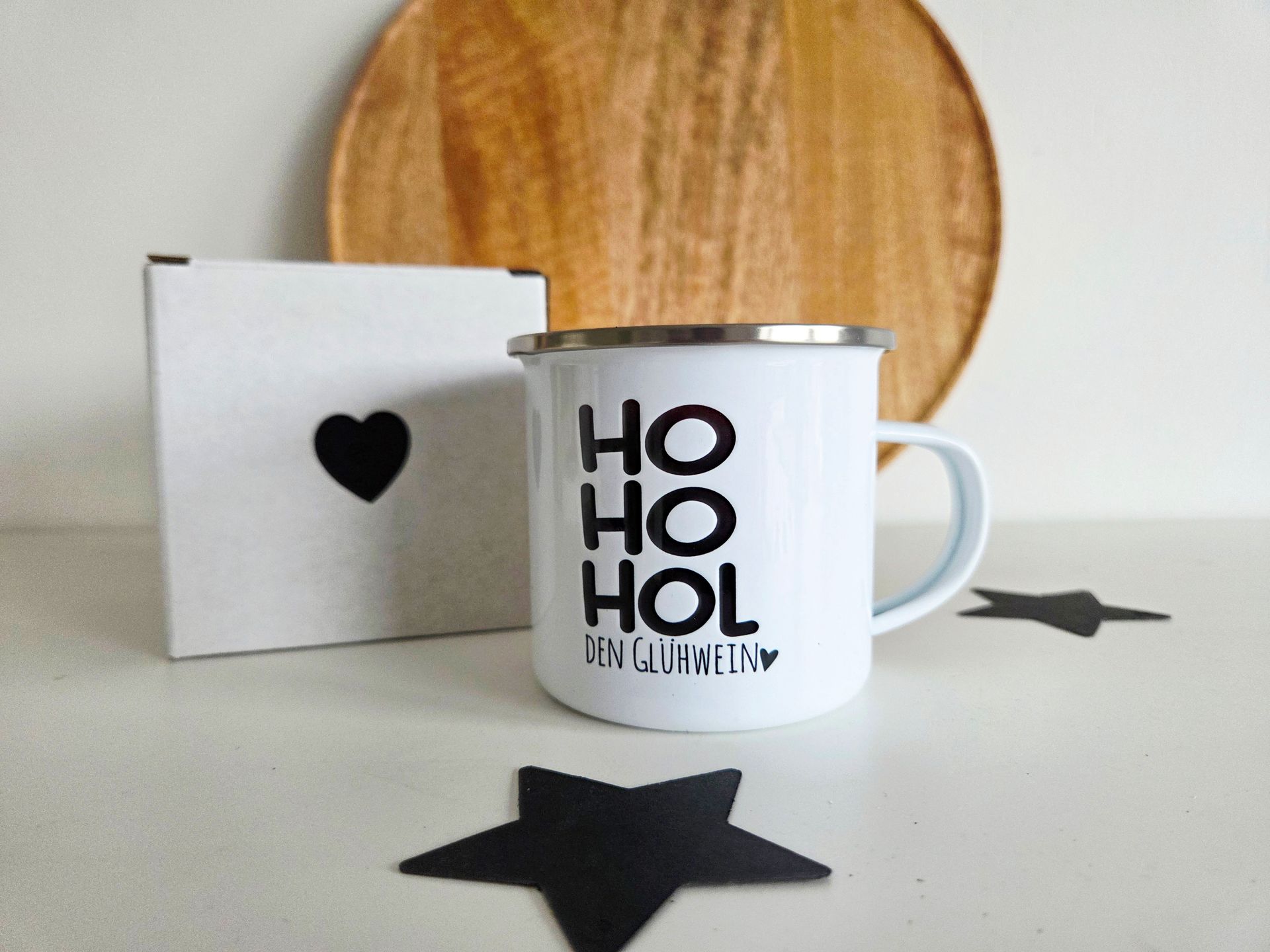 Emaille Tassen mit Spruch 