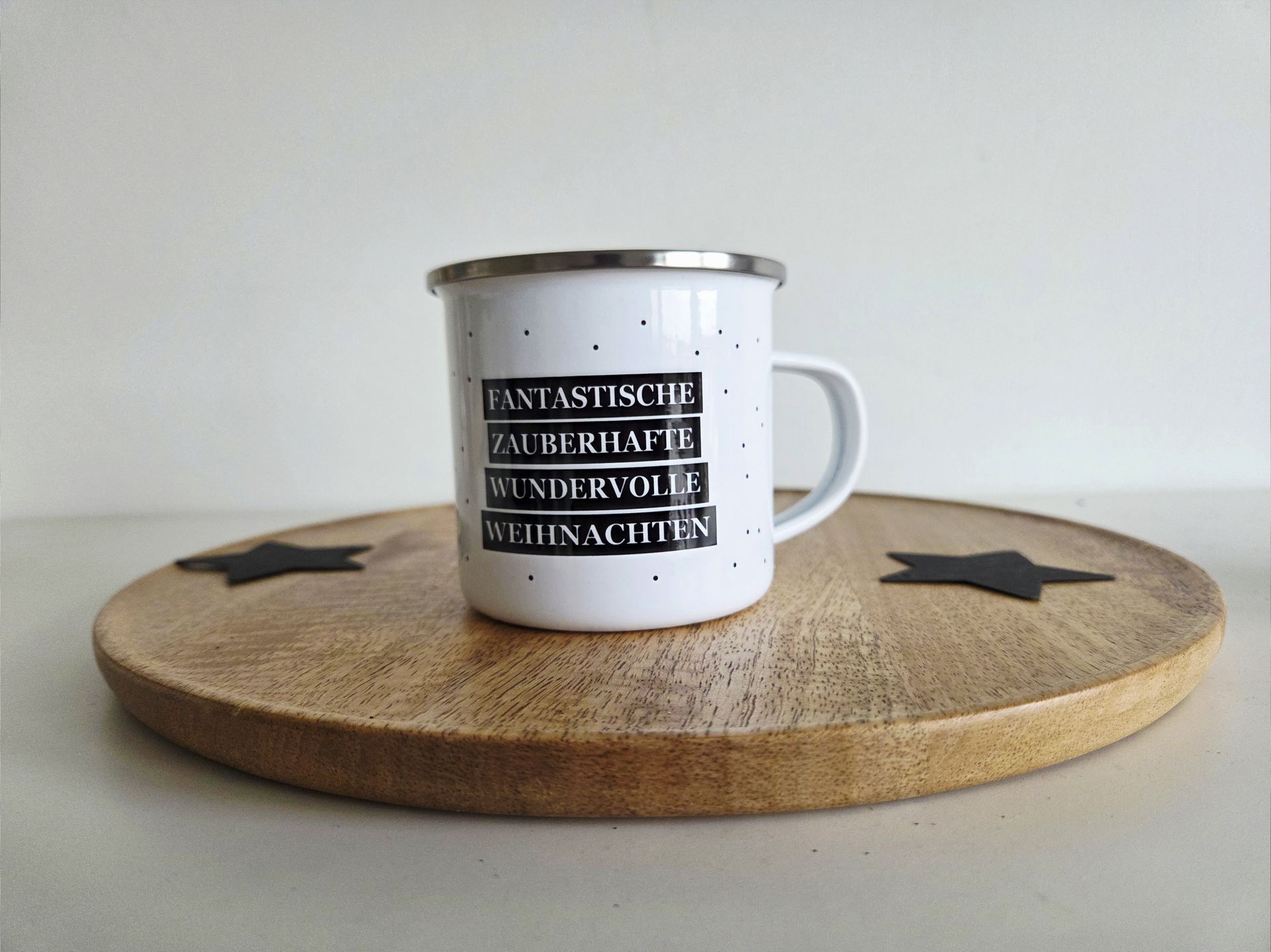 Personalisierbare Emaille Tassen mit Spruch