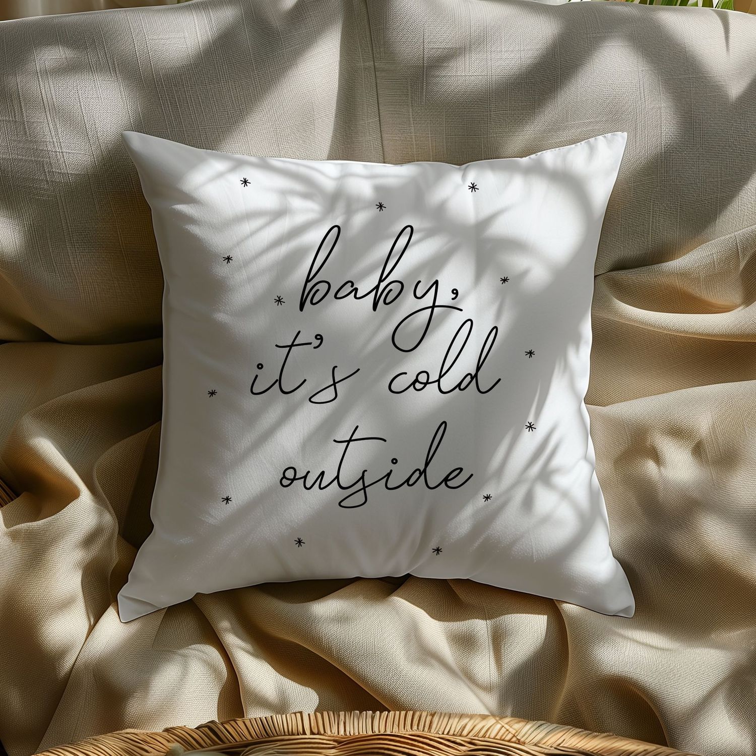 Kissen mit Spruch Kissen mit Spruch "baby, it's cold outside"