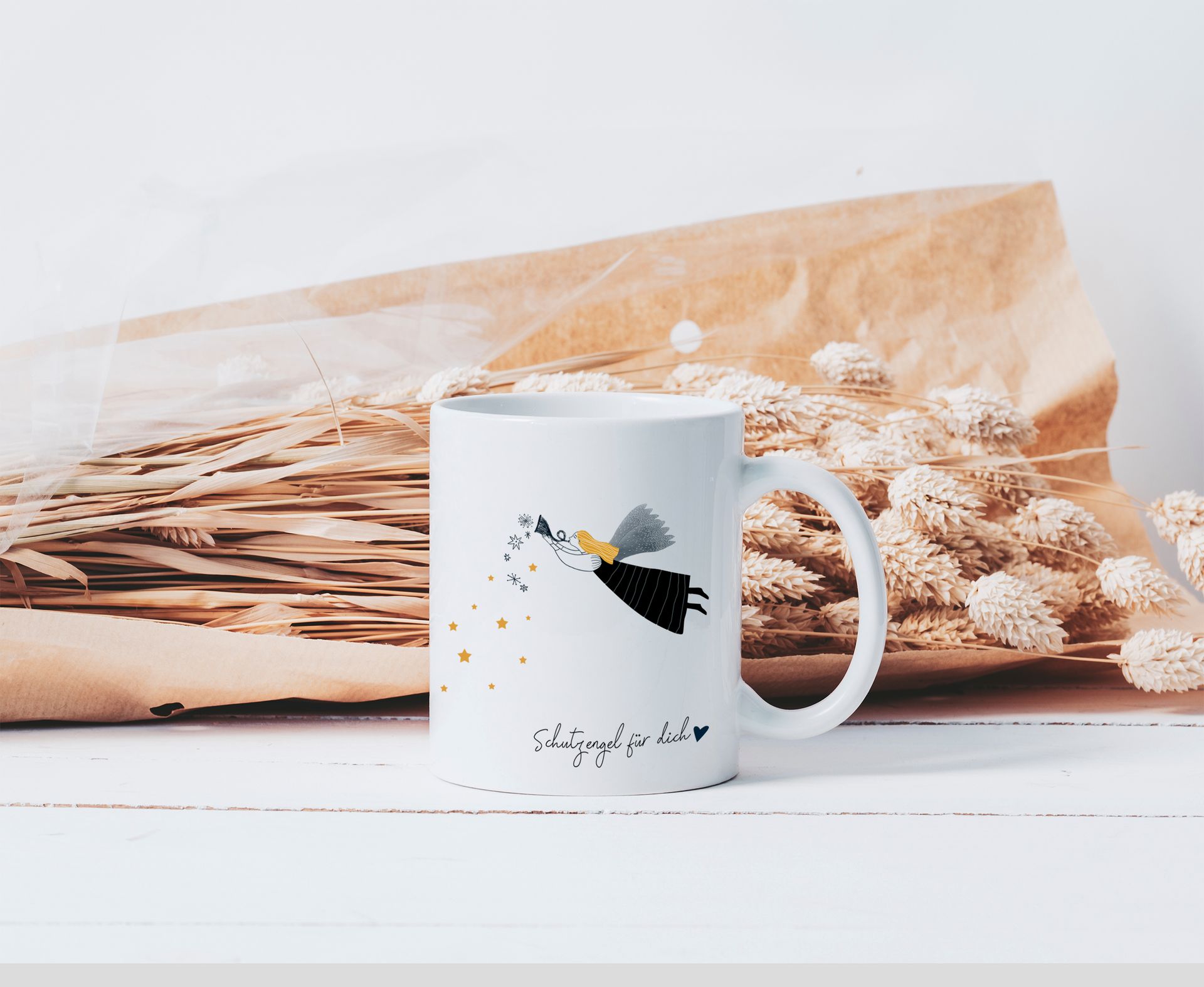 Schutzengel Tasse mit Wunschname personalisierbar