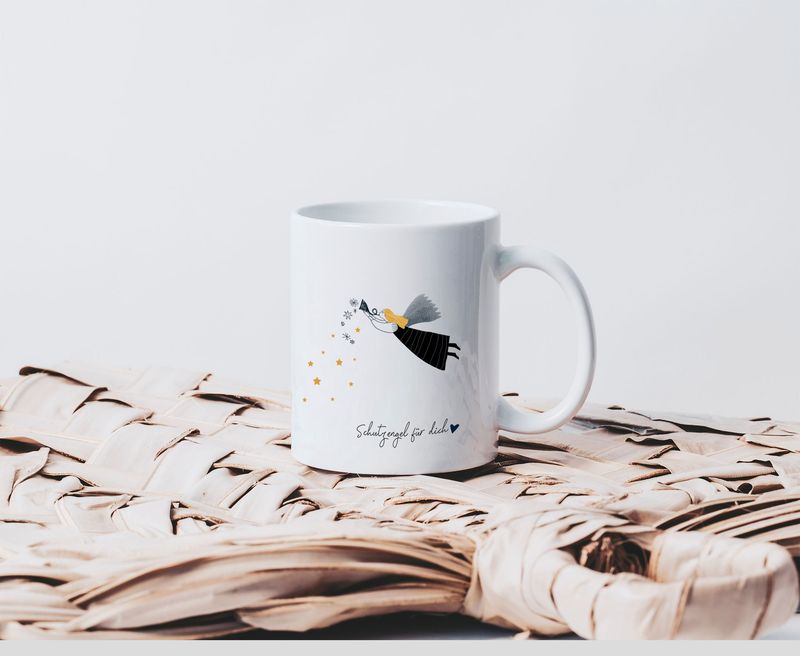 Schutzengel Tasse mit Wunschname personalisierbar