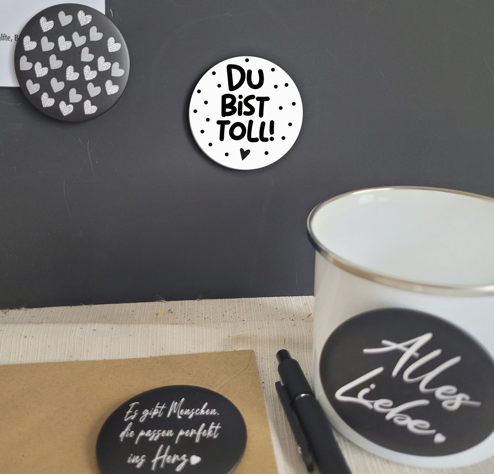 Großer Magnet für Pinnwand oder Kühlschrank mit Spruch