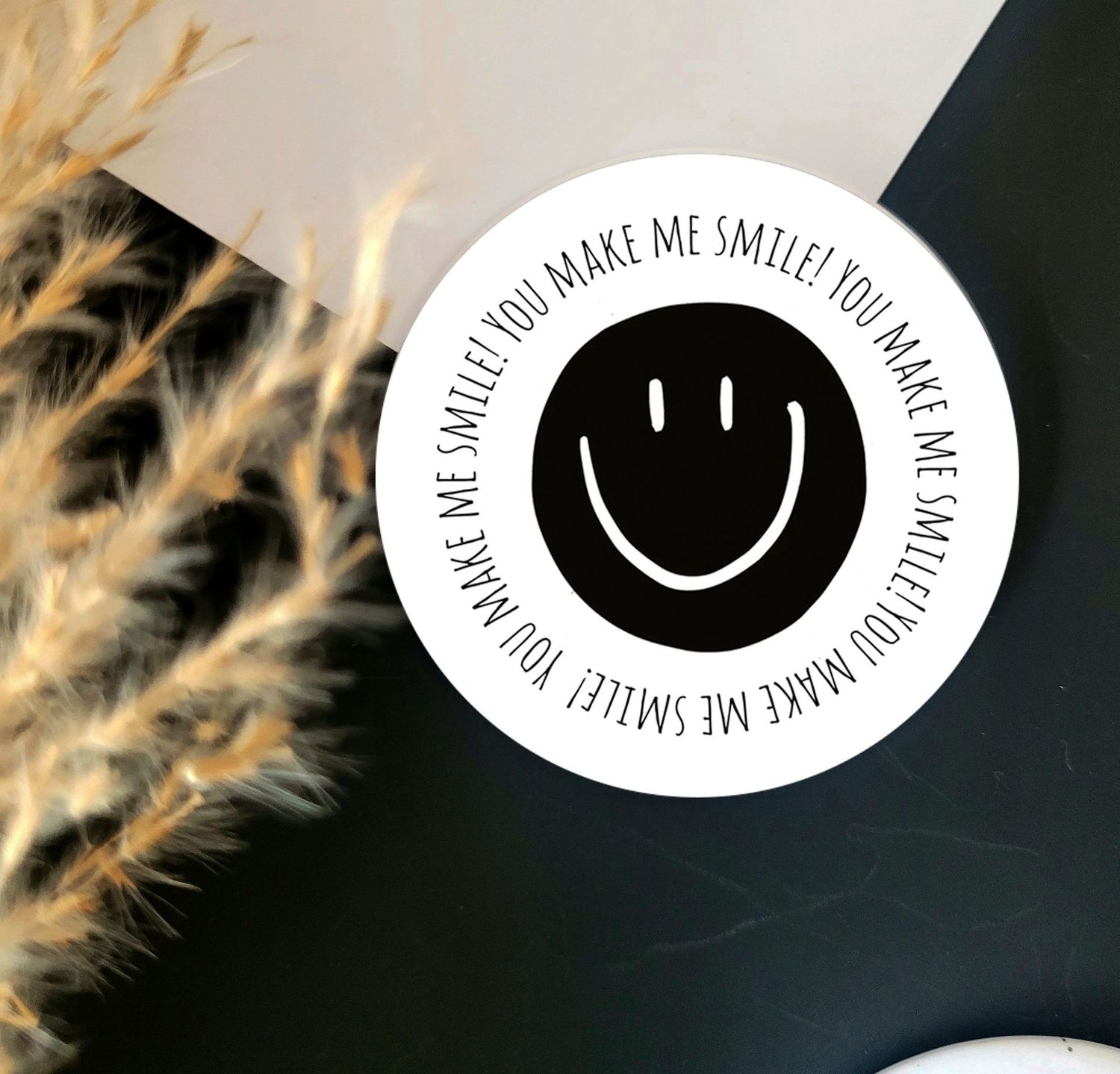 Großer Magnet mit Spruch Großer Magnet mit Spruch "you make me smile"
