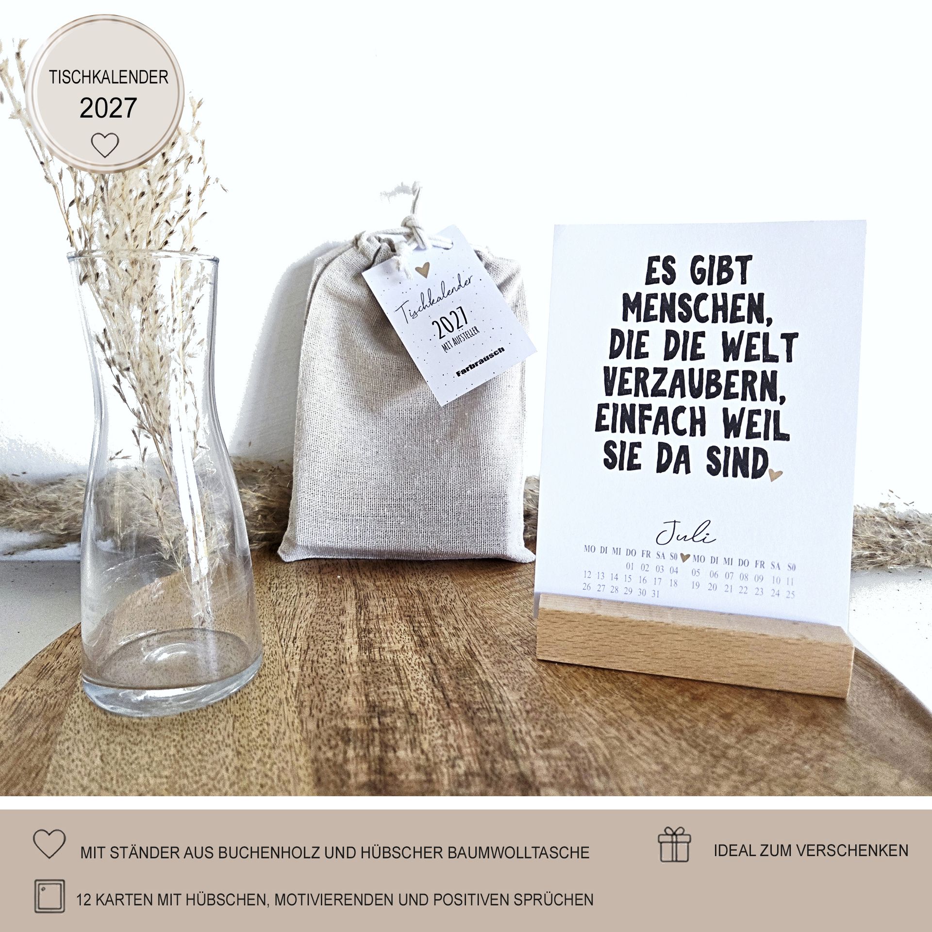 Tischkalender 2027 mit Aufsteller