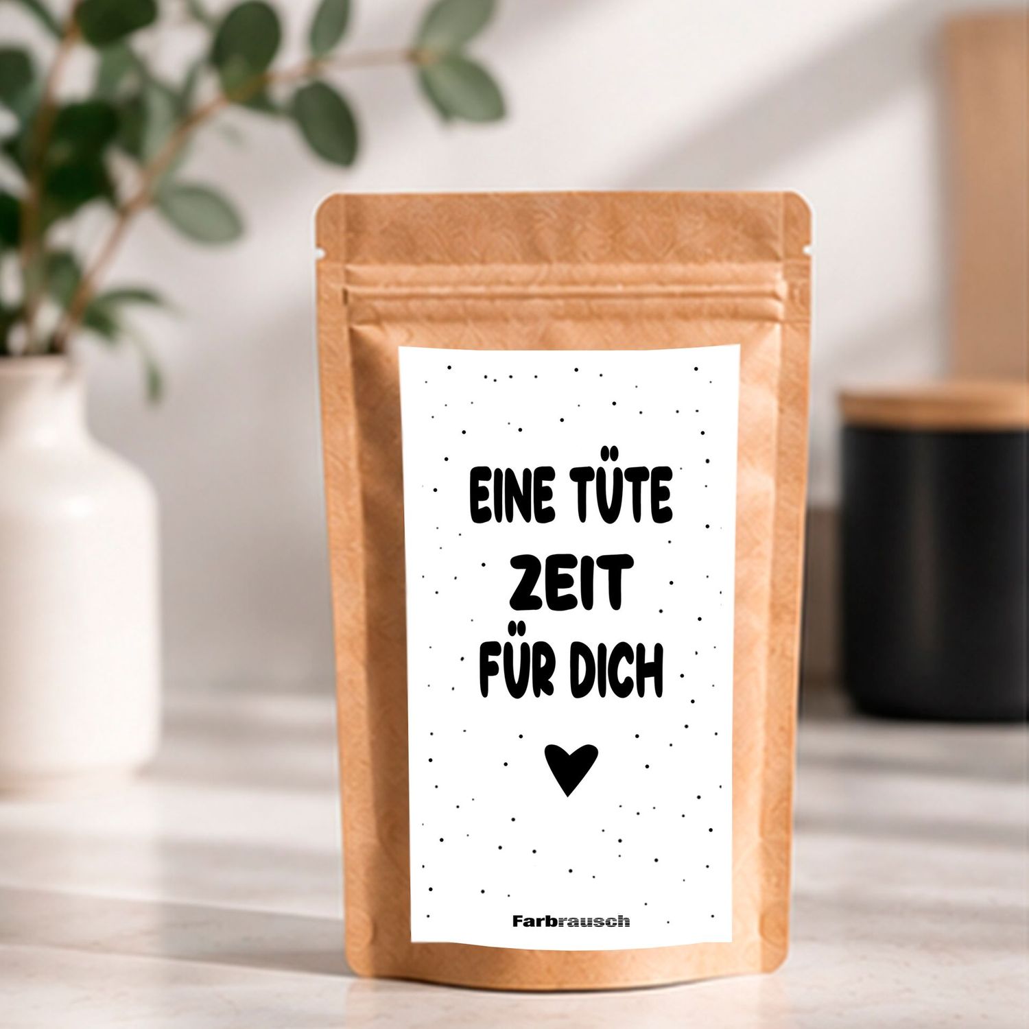 Tee Tütchen mit Spruch „Eine Tüte Zeit für dich Tee Tütchen mit Spruch „Eine Tüte Zeit für dich"