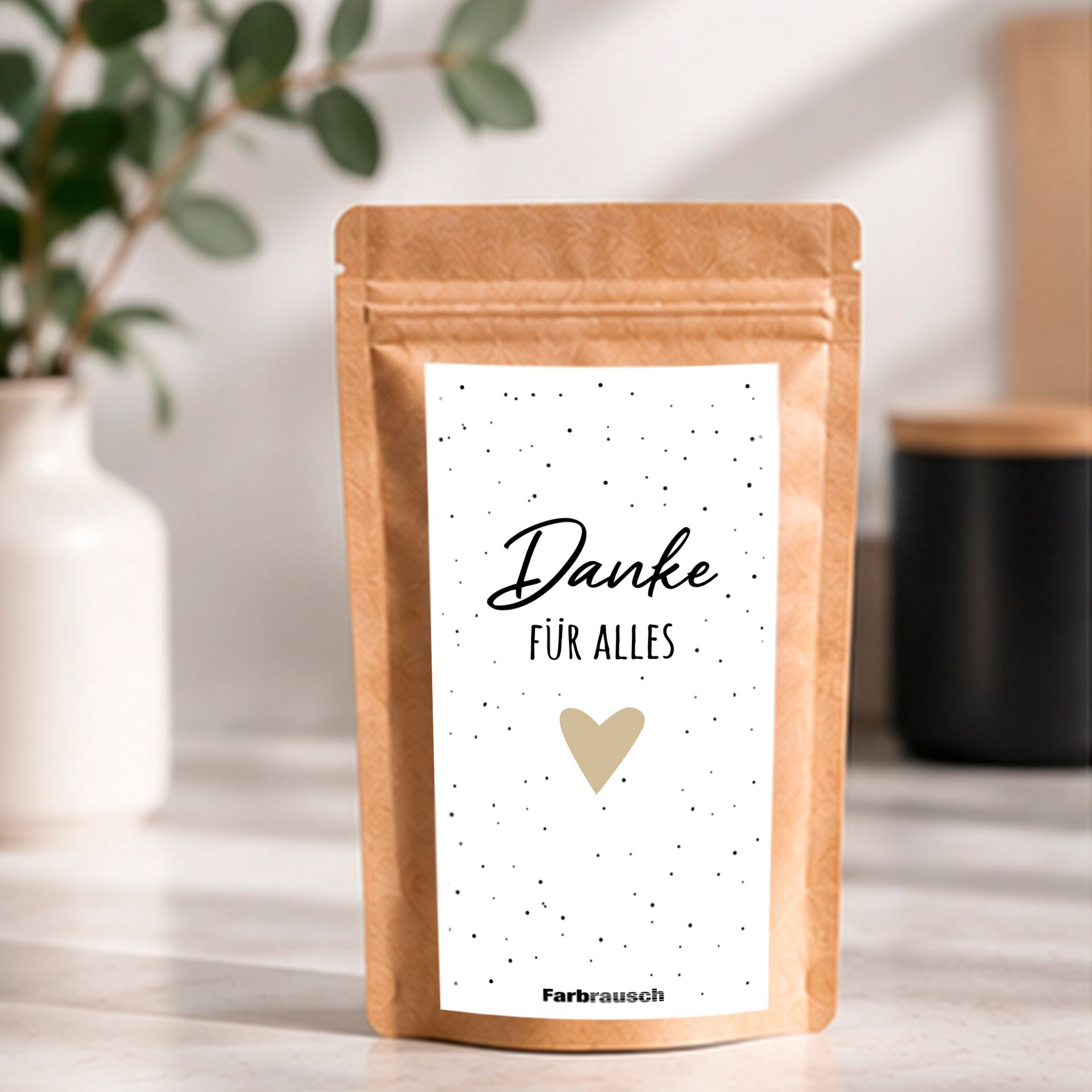 Tee Tütchen mit Spruch „Danke für alles
