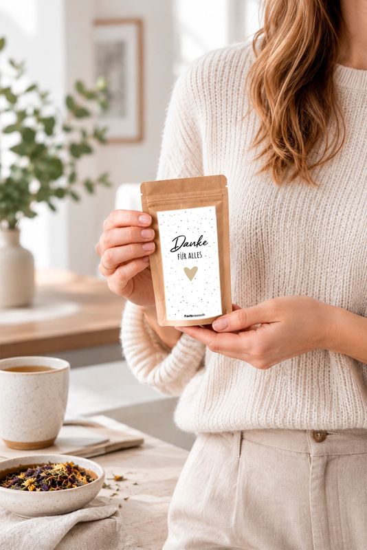 Tee Tütchen mit Spruch „Danke für alles Tee Tütchen mit Spruch „Danke für alles"