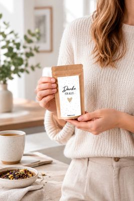 Tee Tütchen mit Spruch „Danke für alles Tee Tütchen mit Spruch „Danke für alles"
