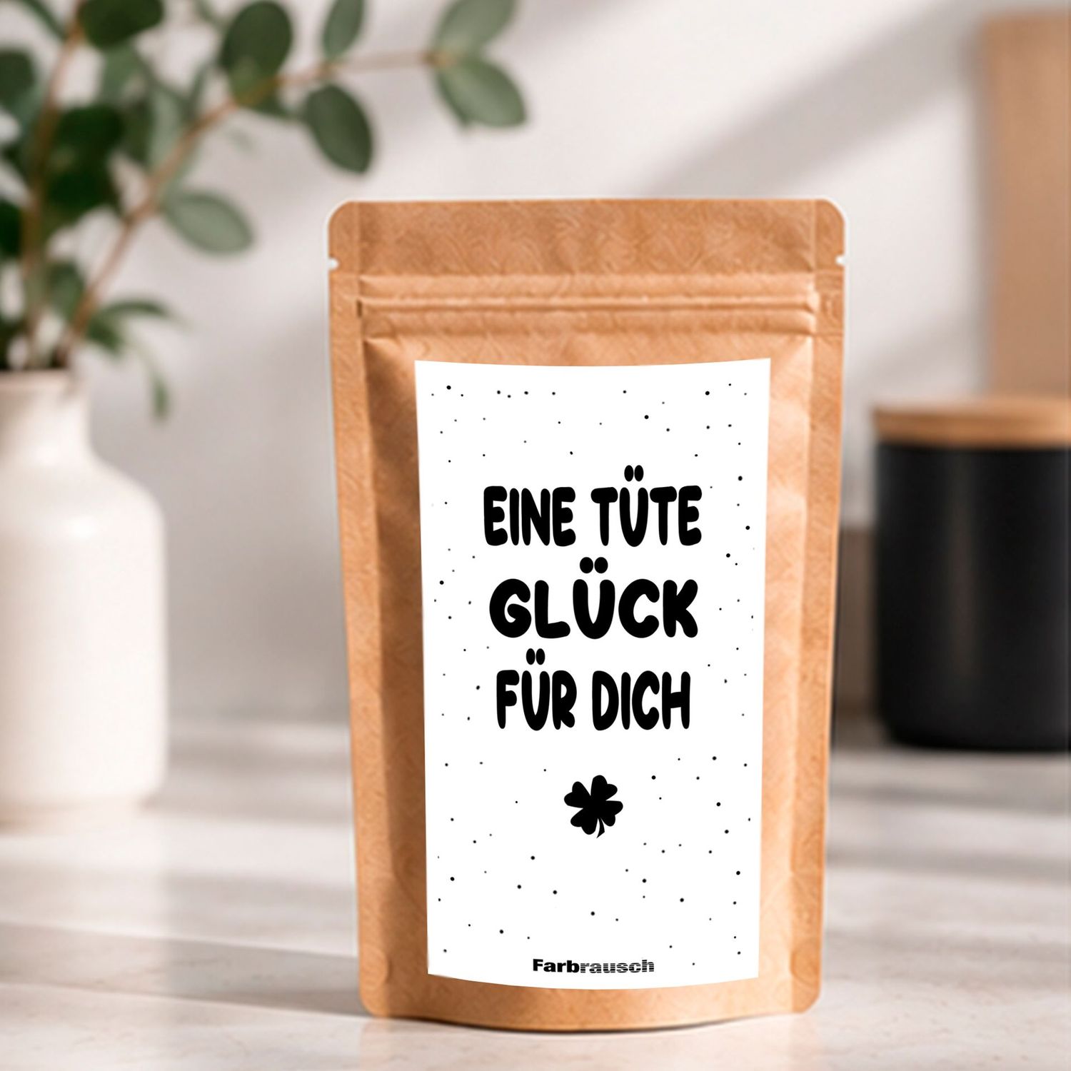 Tee Tütchen mit Spruch „Eine Tüte Glück für dich Tee Tütchen mit Spruch „Eine Tüte Glück für dich"