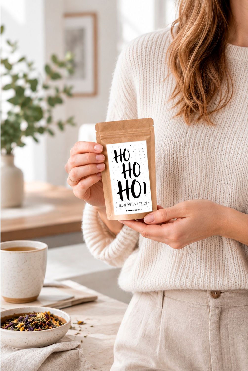 Tee Tütchen zu Weihnachten mit Spruch „Ho Ho Ho Tee Tütchen zu Weihnachten mit Spruch „Ho Ho Ho"