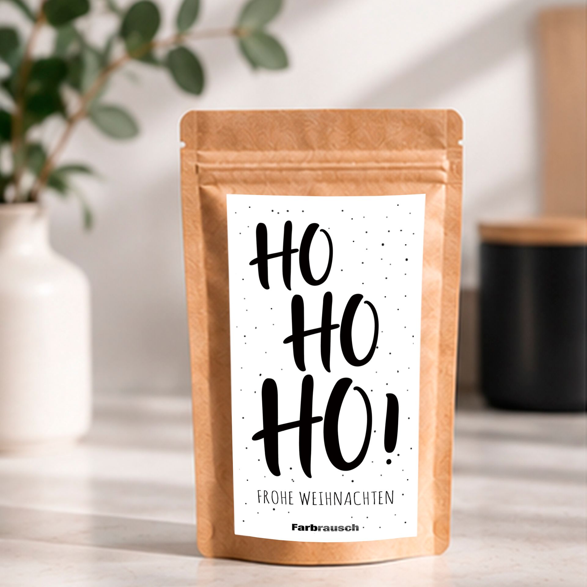 Tee Tütchen zu Weihnachten mit Spruch „Ho Ho Ho