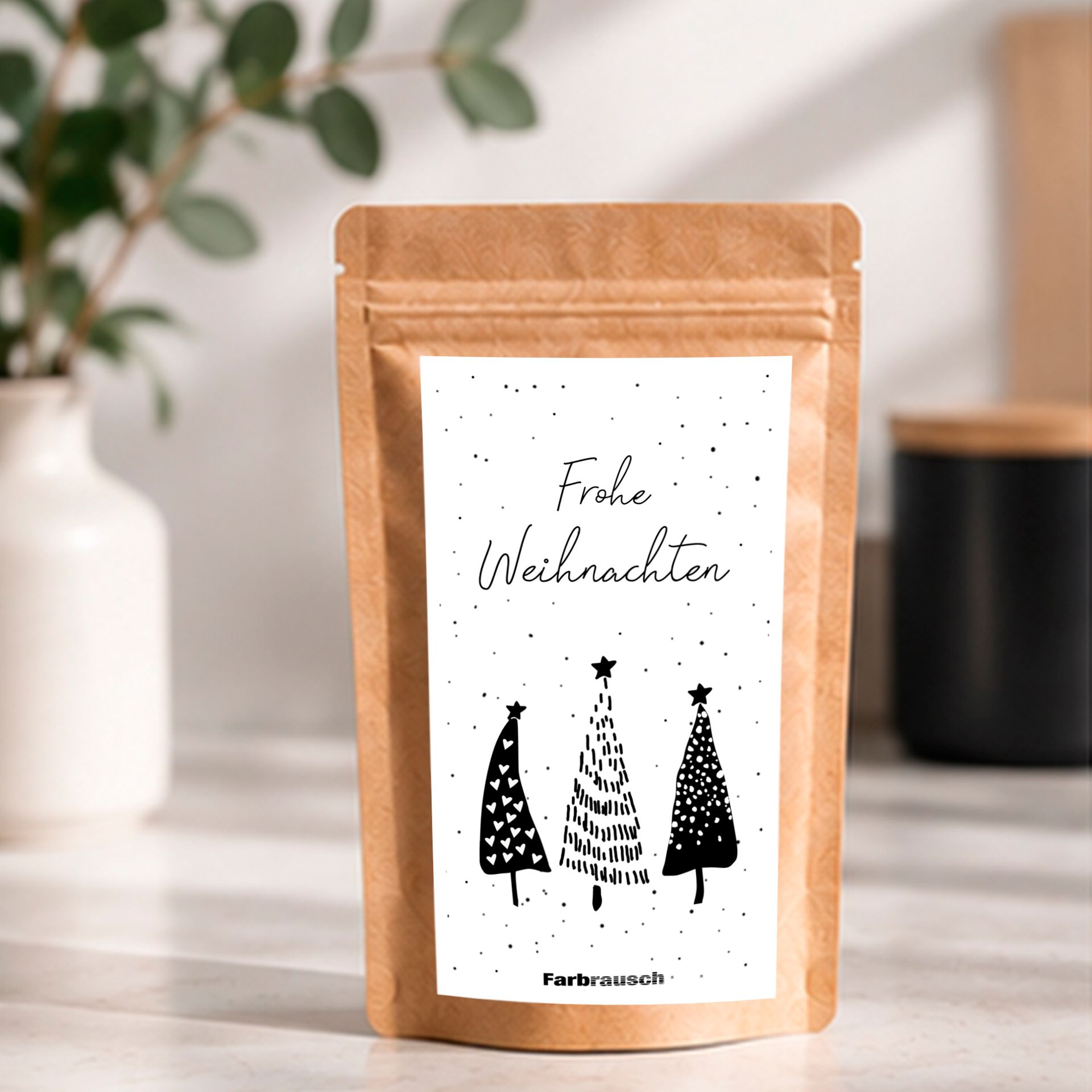 Tee Tütchen zu Weihnachten mit Spruch „Frohe Weihnachten