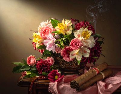 Flowers + Cigar Flowers + Cigar