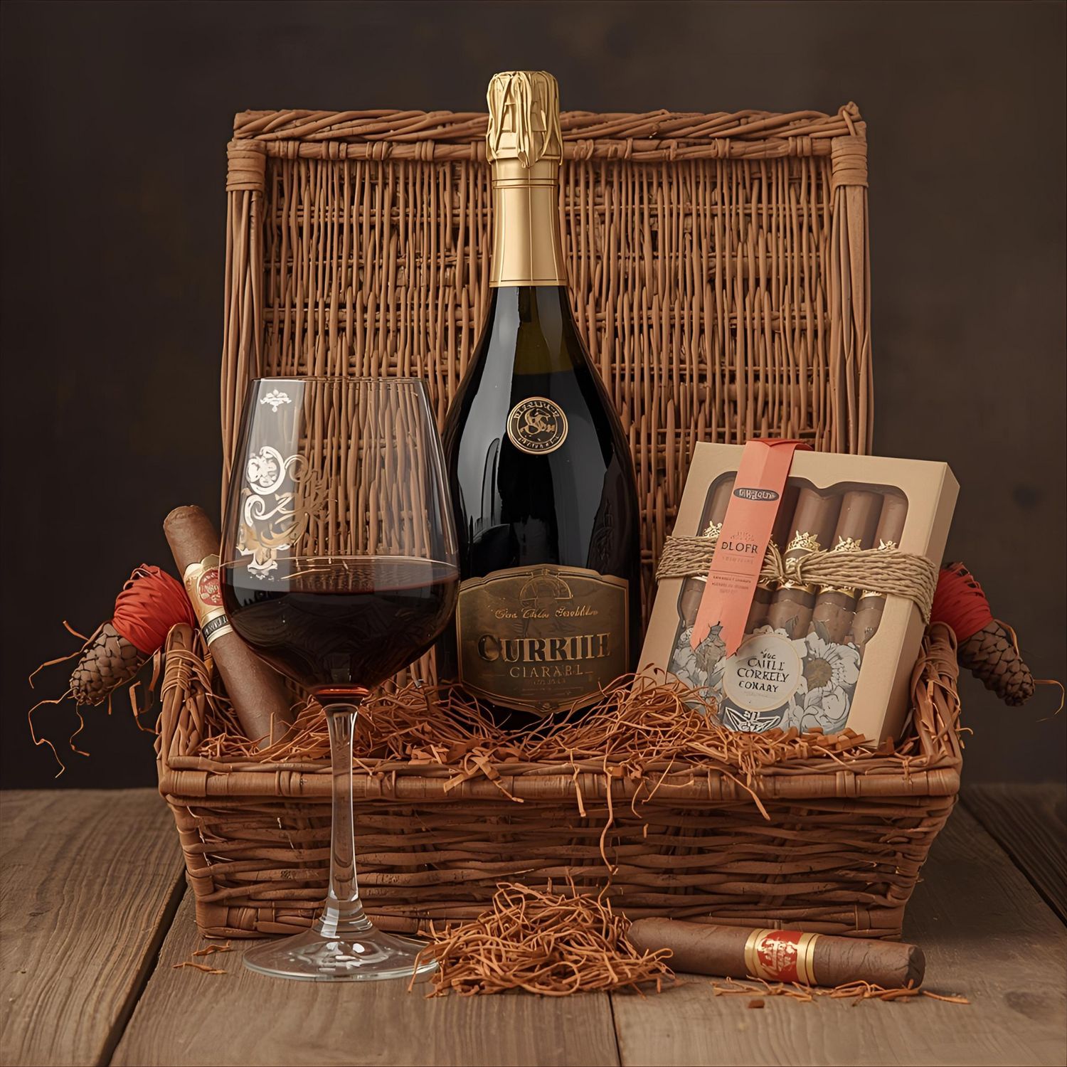 Wine Basket + Cigar