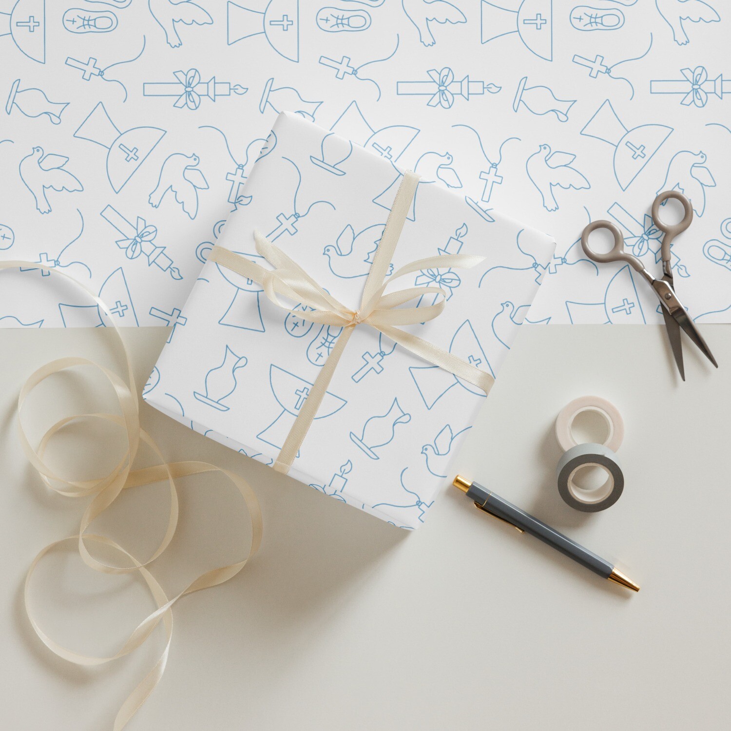 Holy Baptism Wrapping paper sheets