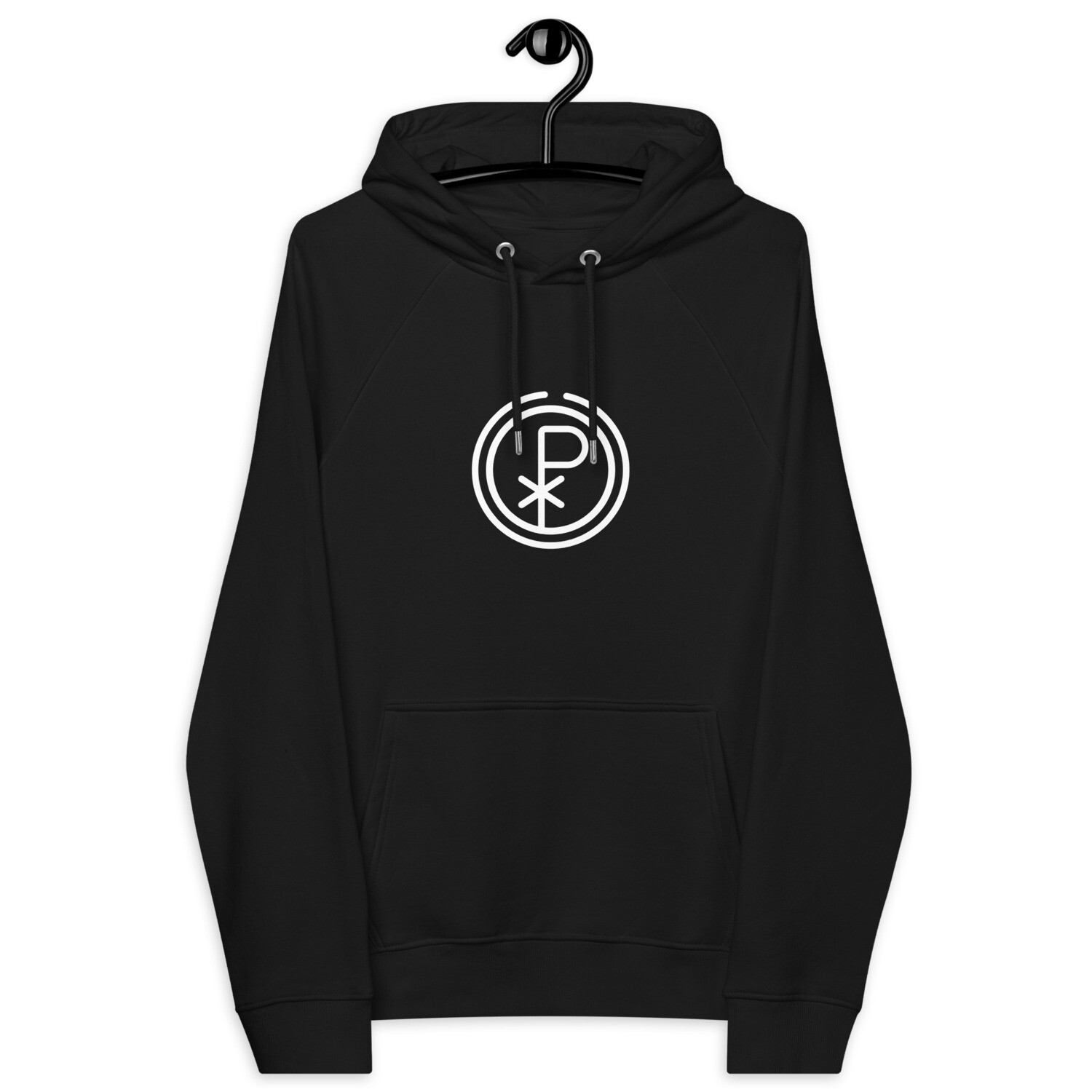 Unisex Eco Raglan Hoodie - Classic Chi Rho Symbol