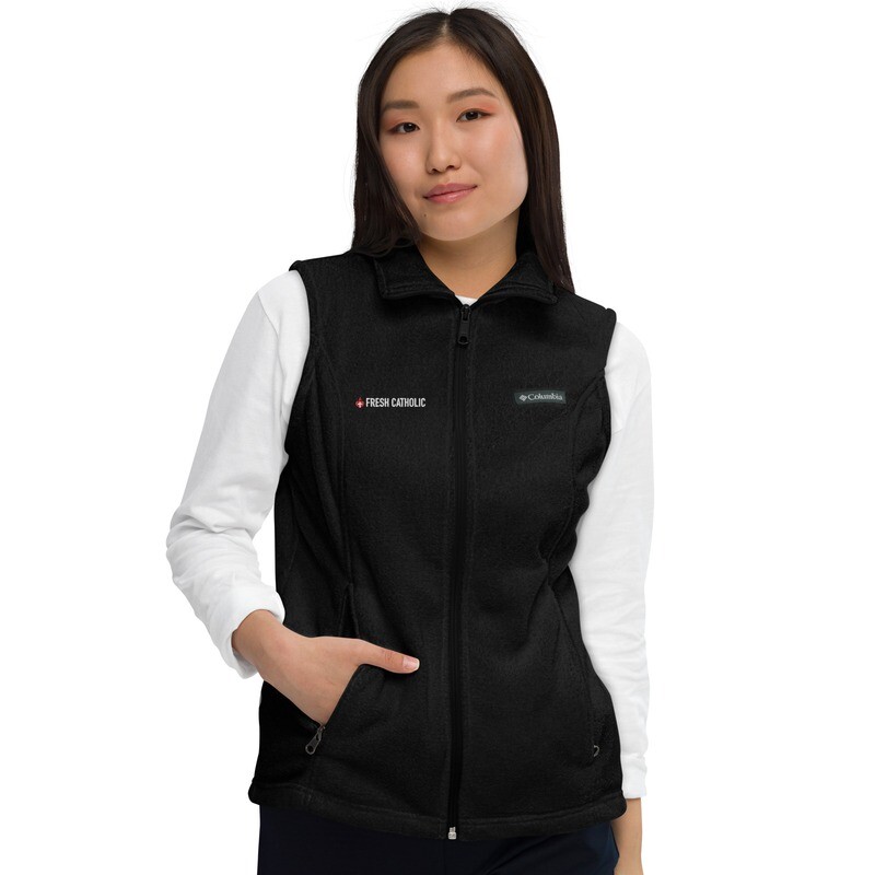 Women’s Columbia Fleece Vest with &quot;Fresh Catholic&quot; Logo