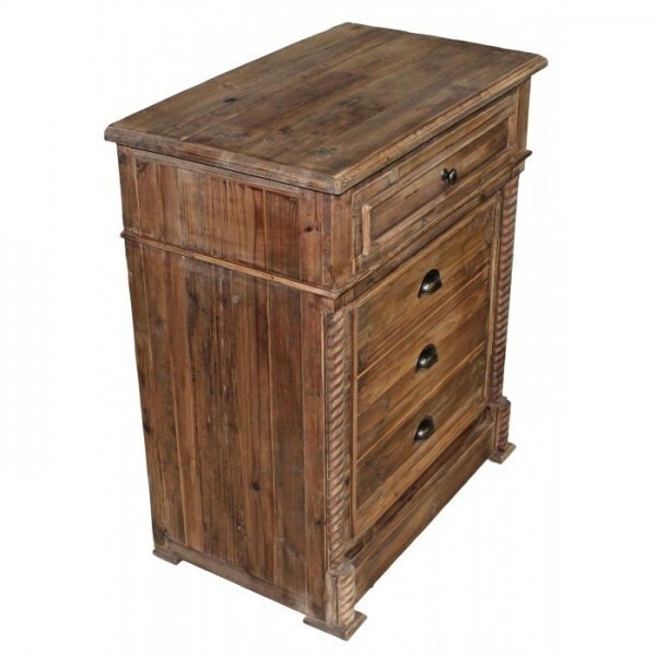 Ornate Reclaimed Pine Nightstand