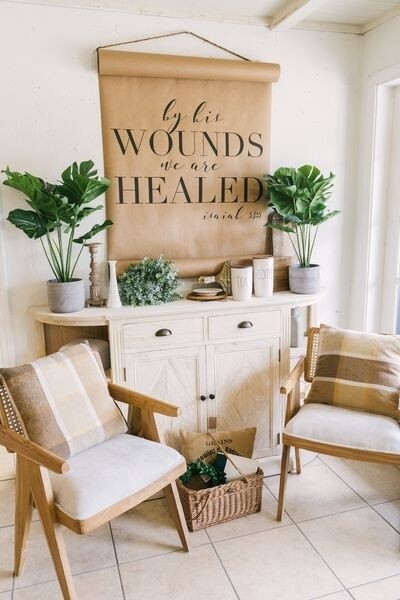 White Wash Curved Console