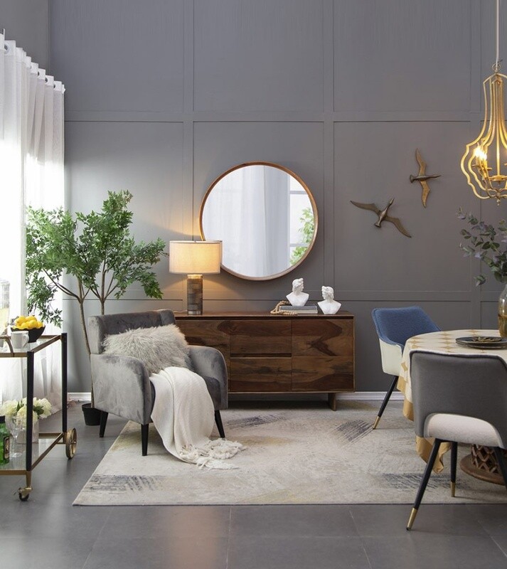 MBW - WOOD MIRROR 37&quot; ROUND