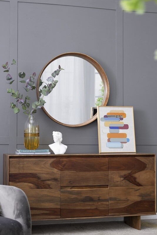 MBW - WOOD MIRROR 31.5&quot; ROUND