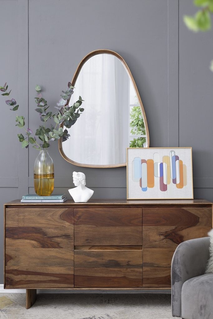 MBW - TRIANGLE WOOD MIRROR 29&quot;X2.5&quot;X37&quot;
