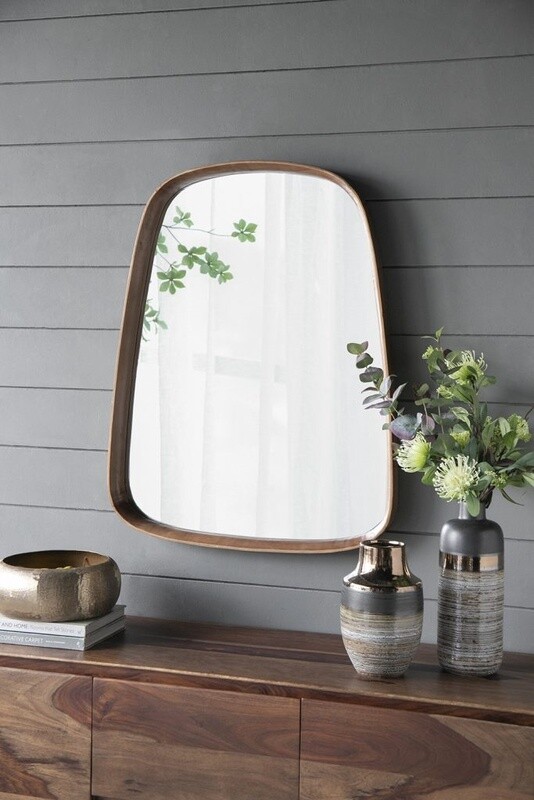 MBW - CURVED WOOD MIRROR 27&quot; X 37&quot;