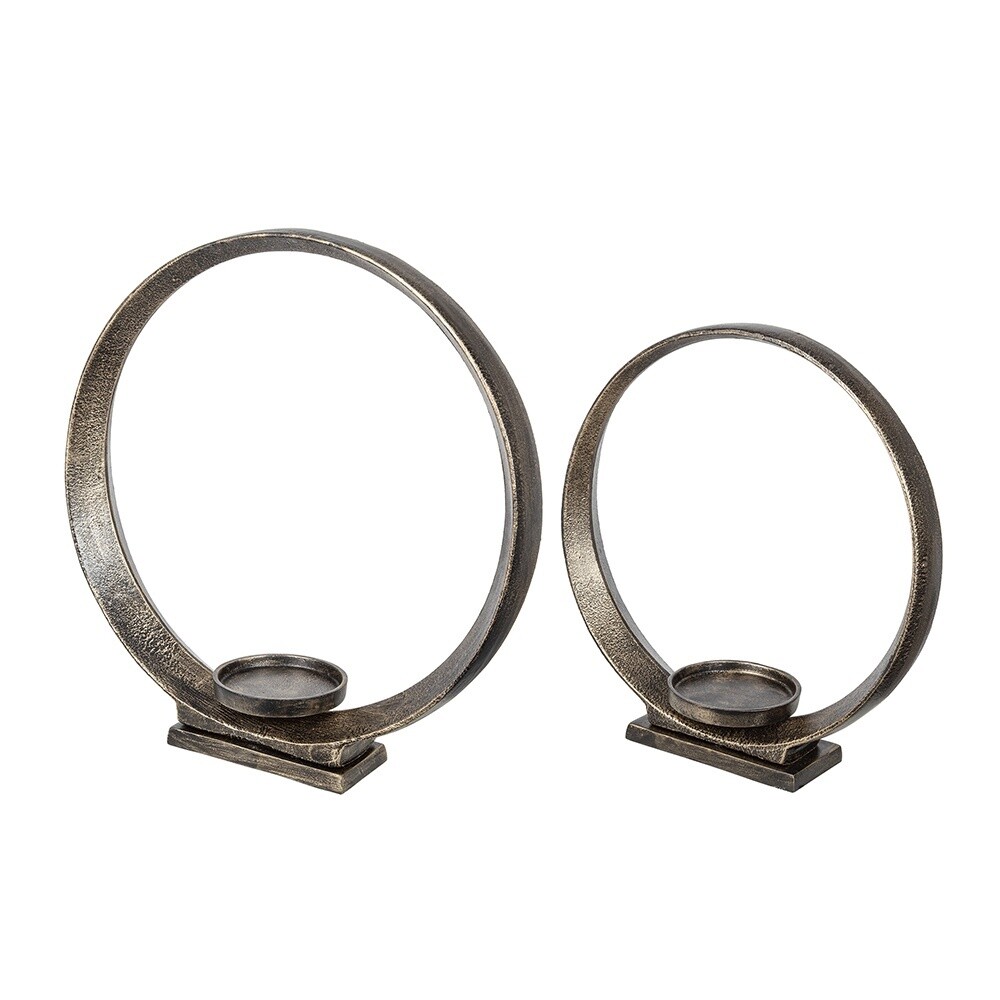 MBW -  SET OF 2 GOLD RING CANDLE HOLDER &quot;