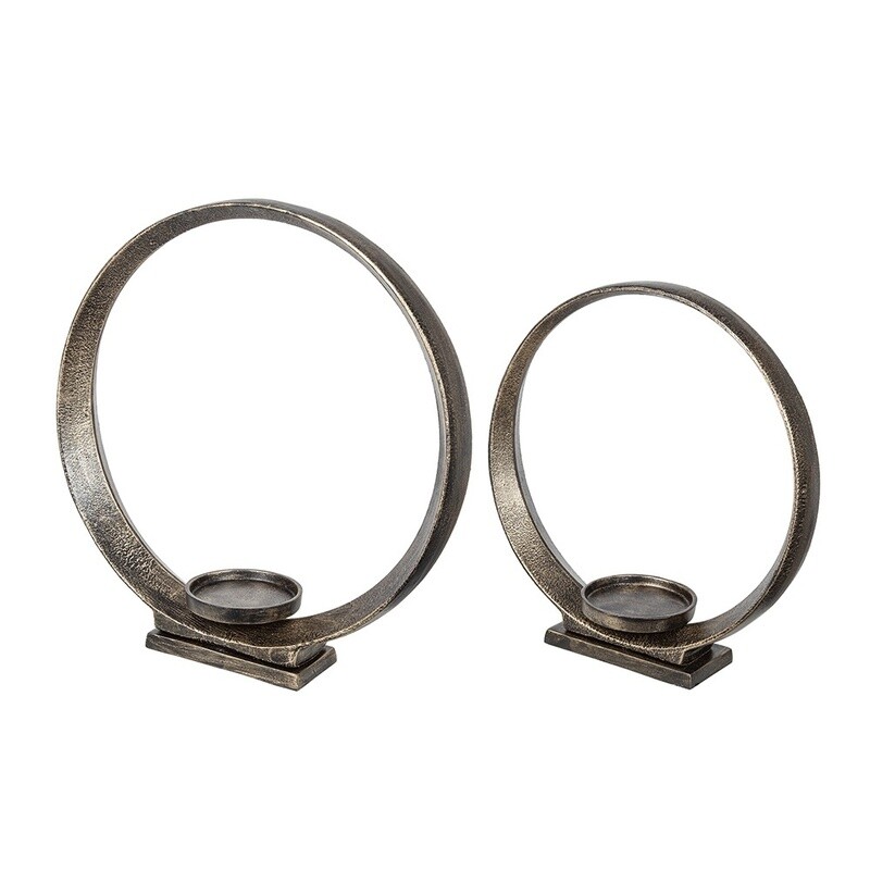 MBW -  SET OF 2 GOLD RING CANDLE HOLDER &quot;
