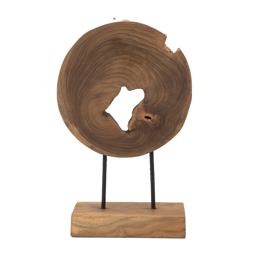 MBW - ABSTRACT TEAK SCULPTURE 13.5&quot;