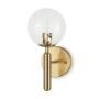 MBW - GOLD WALL SCONCE CLEAR GLASS 12.6&quot;