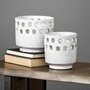 MBW - WHITE HOLLOW PATTERN VASE SMALL