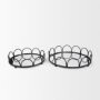 MBW - SM BLACK ROUND METAL/MIRROR TRAY