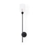 MBW - BLACK WALL SCONCE W/GLASS GLOBE 37&quot;