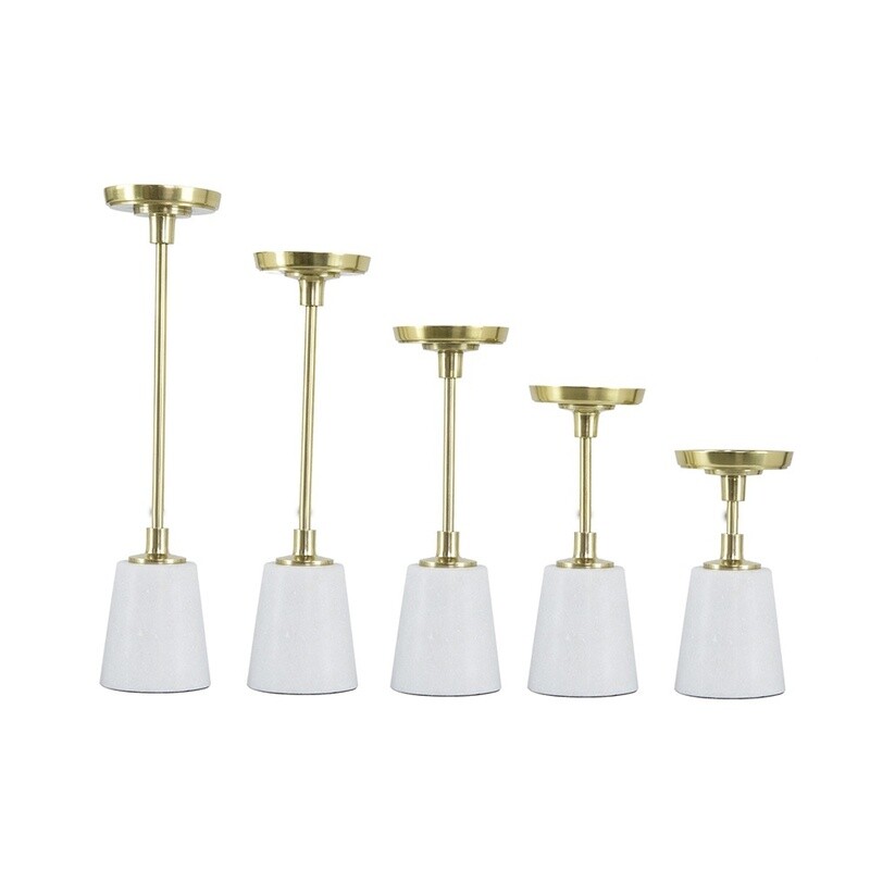 MBW -  1 WHITE MARBLE CANDLE HOLDER  8&quot;
