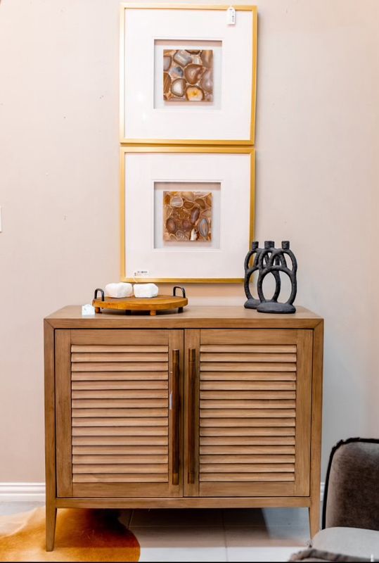 Moss Green Louvered Console