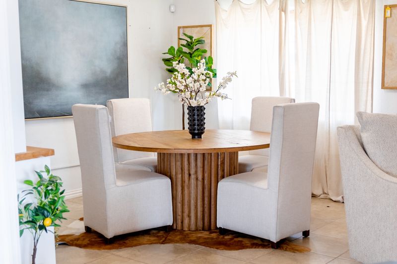 AMV - 61&#39; Natural Oak Fluted Base Table