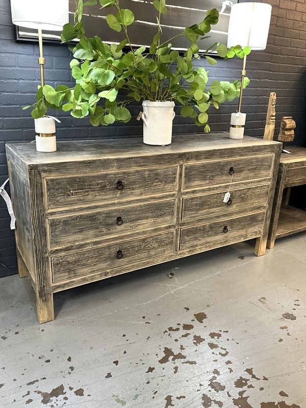 Black Distressed Okoe Dresser