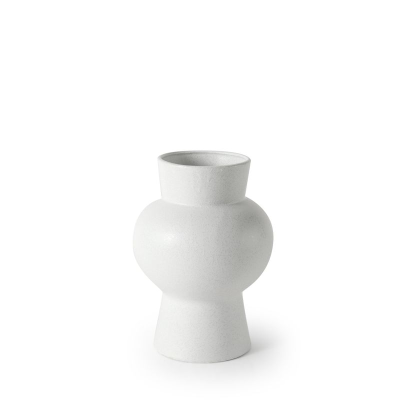 MBW - WHITE CERAMIC VASE  10.8&quot;