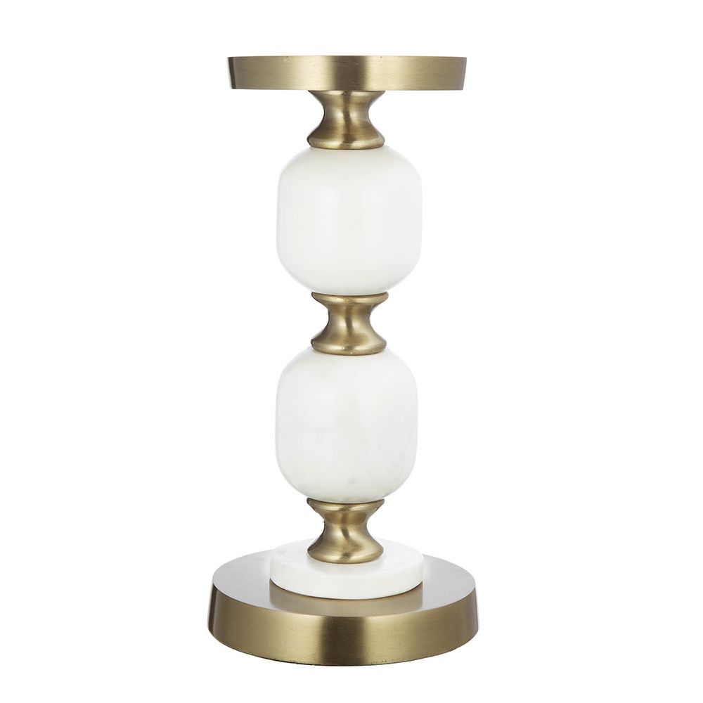 MBW - GOLD &amp; MARBLE PILLAR HOLDER
