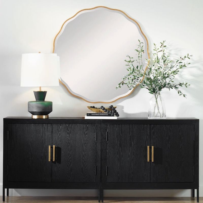 MBW -  GOLD ROUND MIRROR ANETA 42&quot;