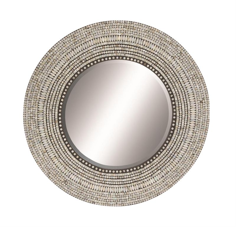 MBW - 39&quot; ROUND SHELL INLAY MIRROR