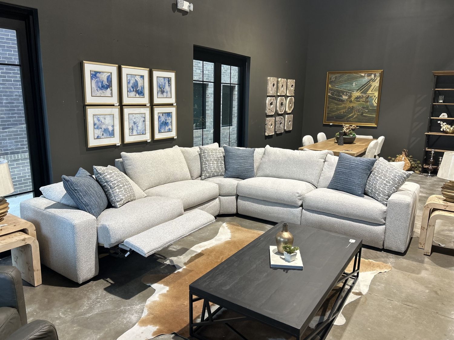 5 Piece L Motion White Oyster