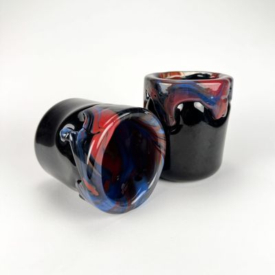 Color Drip Cup Set - Red and Blue Mix