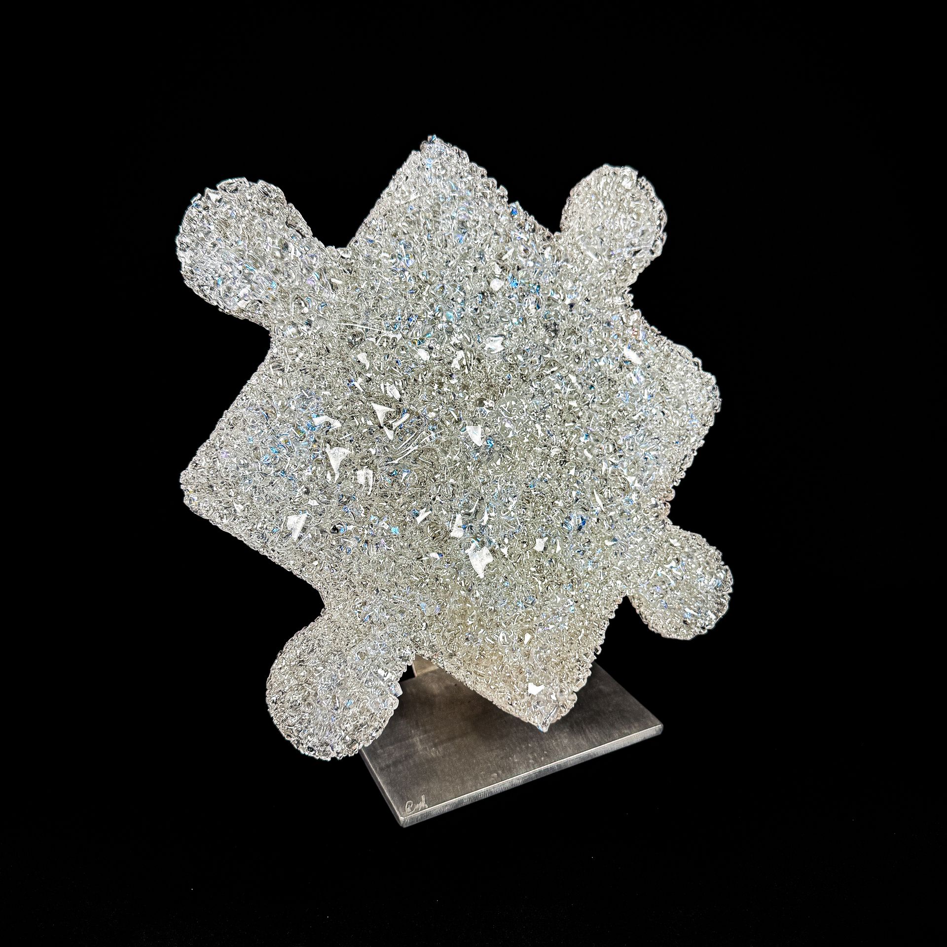 Droplet Puzzler - Clear with Blue Dichroic - #5