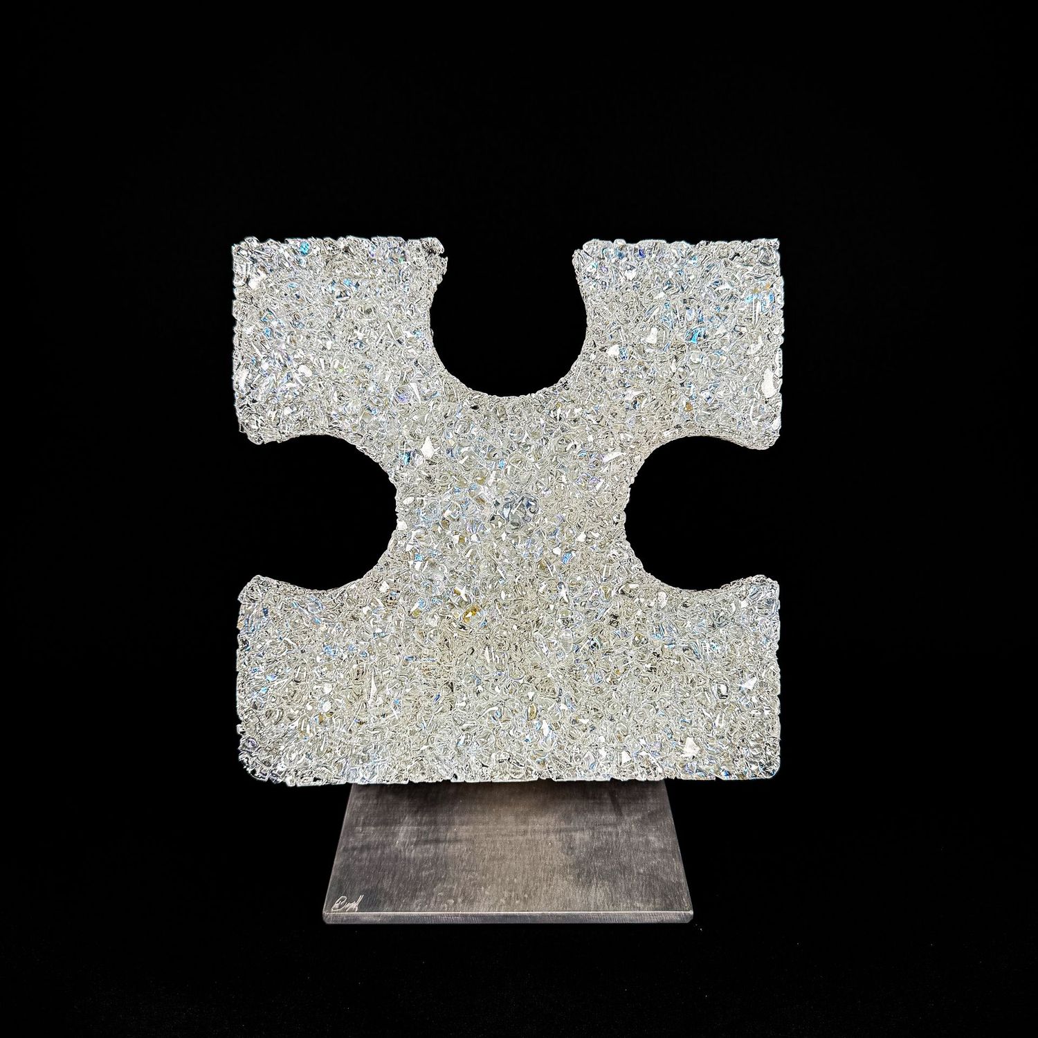 Droplet Puzzler - Clear with Blue Dichroic - #4