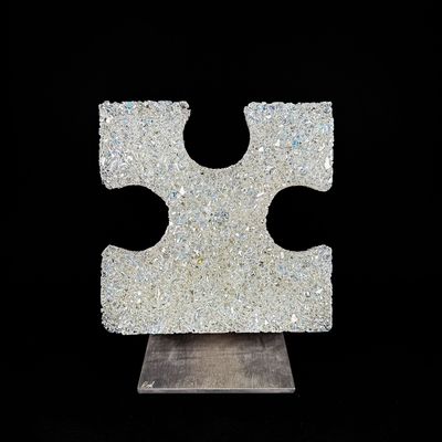 Droplet Puzzler - Clear with Blue Dichroic - #4