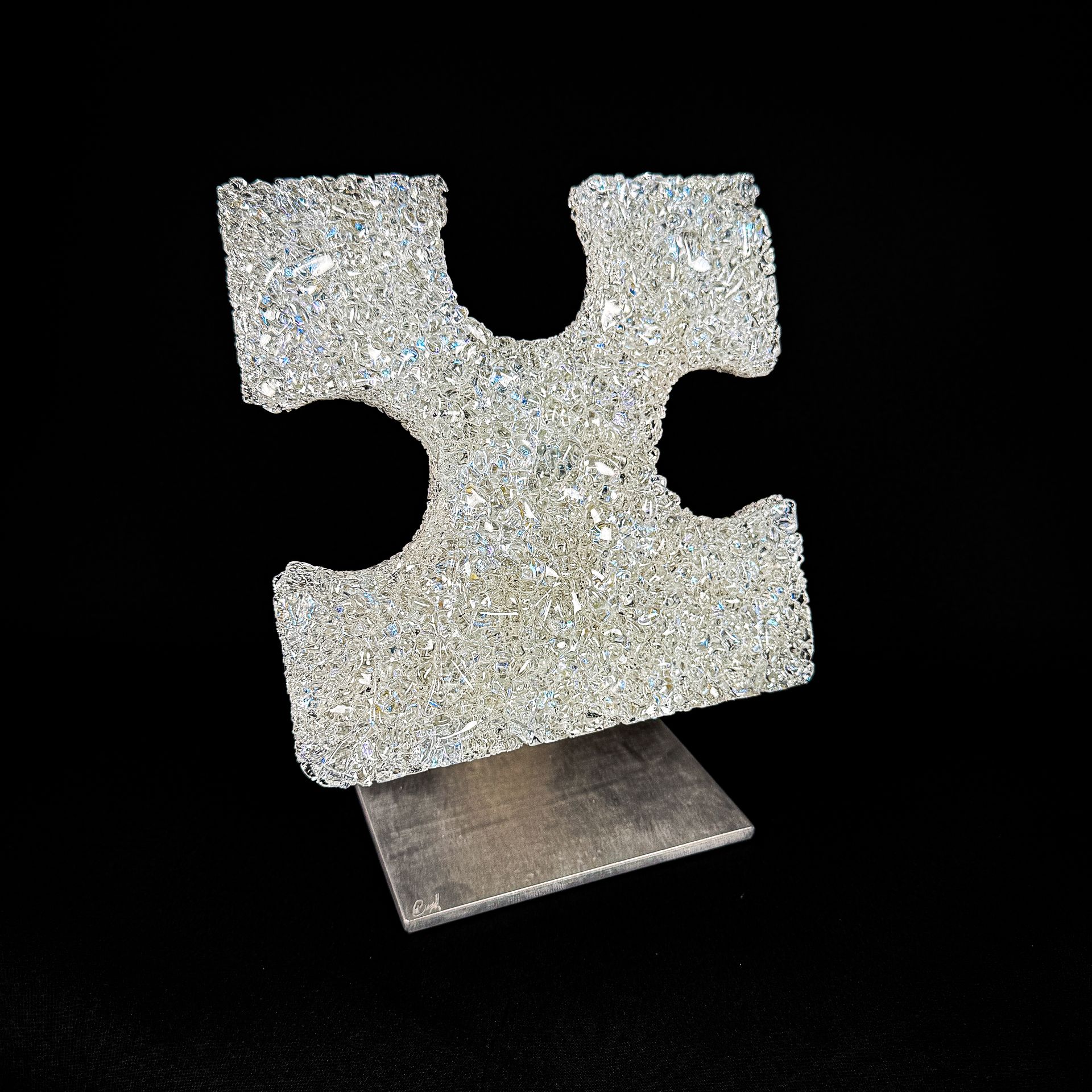 Droplet Puzzler - Clear with Blue Dichroic - #4